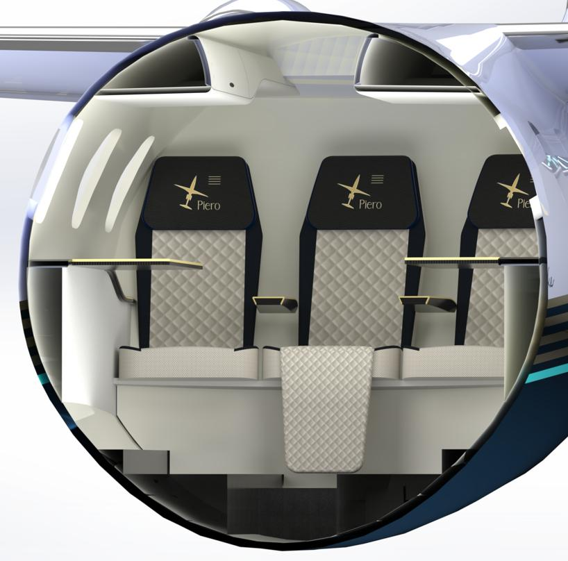 Front view of the Piero Jet III cabin